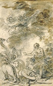 Melissa restaura o Astolfo à sua forma natural (caneta e tinta, giz e lavagem sobre papel) de Jean Honore Fragonard