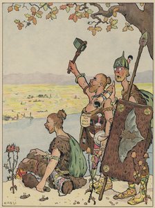 Os alemães olhando para a Alsácia a partir da margem distante do Reno (cor litho)