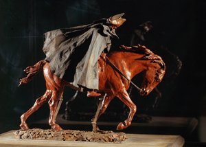 Le voyageur - Viajante ao vento Cera, tecido (Cera, tecido, cobre, madeira) de Jean-Louis Ernest Meissonier