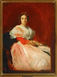 Retrato de uma senhora (pintura sobre tela) de Jean-Louis Ernest Meissonier