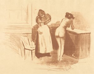 A massagem com luva de crina (prancha a aguada e a traço)