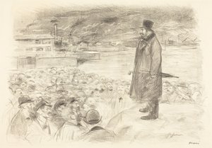 a) Cena de greve (terceira prancha) (recto); b) Sem título (verso)