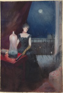 a) Mulher de pé com leque (recto); b) Estudo de um homem e de uma mulher (verso)