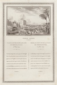 Captura do forte e da cidade de Seringapatnam pelos britânicos, Quarta Guerra Anglo-Mysore, Índia de Jean (after) Duplessi Bertaux