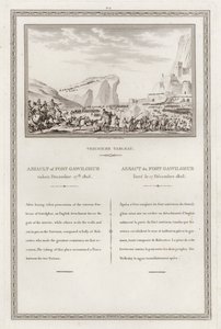 Captura do forte de Gawilghur pelos britânicos sob o comando de Arthur Wellesley, Segunda Guerra Anglo-Marashtra, Índia de Jean (after) Duplessi Bertaux