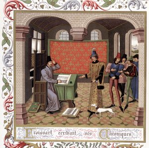 Froissart a escrever as suas crónicas - Miniatura, Idade Média