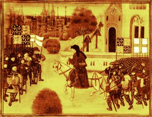 Sermão aos Camponeses de John Ball, iluminura das Crónicas de Jean Froissart (século XIV).