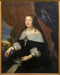 Retrato de Ana da Áustria (Áustria) ATINGIDA A Jean Nocret (1615-1672) - Musee Saint-Loup, Troyes