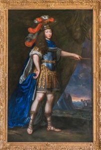 Retrato de Luís XIV com uma pintura antiga - pintura atribuída a Jean Nocret (1615-1672) - Musee du Domaine departtemental de Sceaux