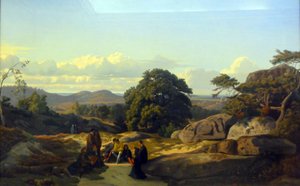 Abaelard fala com os seus alunos perto de Melun de Jean Achille Benouville