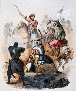 Ibrahim Pasha (1789-1848) no campo de batalha, durante a campanha contra os wahhabitas de Jean Adolphe Beauce