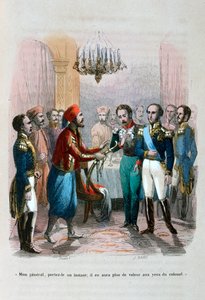 Encontro entre Ibrahim Pacha e o coronel Faudoa, Egito, 1828 1847 de Jean Adolphe Beauce