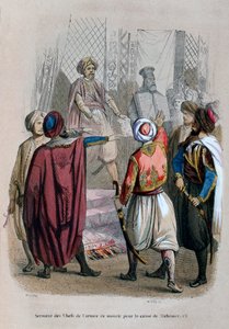 Juramento dos Comandantes do Exército Morrer pela Causa de Mehmet Ali, Egito, 1805 1847 de Jean Adolphe Beauce