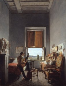 Léon Pallière 1787-1820 em Seu quarto na Villa Medici, Roma, 1817.