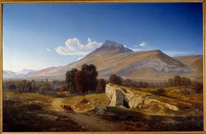 Vista do vale do Isere tomada em Saint Egreve. Pintura de Jean Alexis Achard (1807-1884)