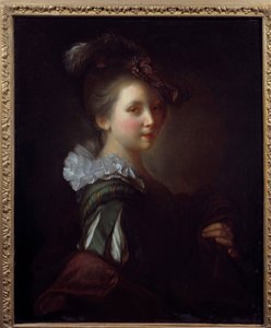 Retrato de Mulher Pintura de Jean Alexis Grimou (1680-1740) Toulouse do século XVIII, Musee des Augustins