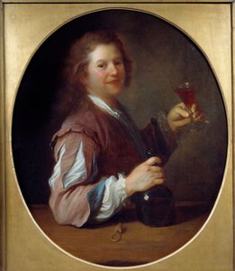 Retrato do artista em pintura de bebedouro por Jean Alexis Grimou (1680-1740) 1724 Sol. 1x0,85 m