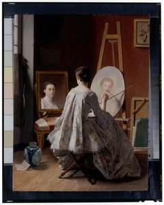 Retrato de uma artista a pintar o seu autorretrato