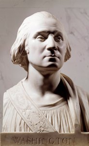 Busto de mármore de George Washington (1732-1789) Escultura de Jean Antoine Houdon (1741-1828) 1786 Paris, Musee du Louvre de Jean Antoine Houdon
