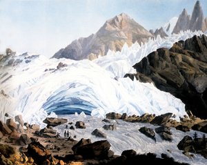 Chamonix: nascente do Arveyron, c. 1800 (gravura)