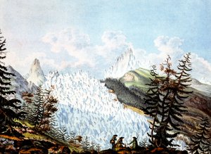 Vista da avalanche do Mar de Gelo, c.1800 (gravura)