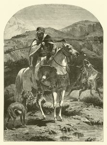 Caça à lebre na Argélia com galgos (gravura)