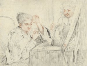 Rosalba Carriera (?) para a sua casa de banho de Jean Antoine Watteau (possibly)