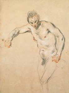 Um sátiro derramando vinho, c.1716 (giz no papel)