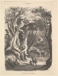 Uma vista na floresta de Morvan, 1837-66. de Jean Antoine Watteau