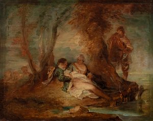Figuras na paisagem de Jean-Antoine Watteau
