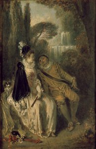O Descanso Gracioso, c1713 de Jean Antoine Watteau