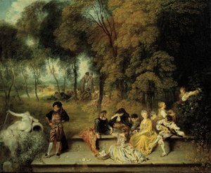 Prazeres do Amor, ca. 1718-1719 de Jean Antoine Watteau