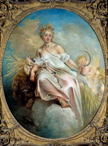 Alegoria de Verão das Estações, uma jovem mulher segurando uma foice na mão. Pintura de Jean Antoine Watteau (1684-1721) Washington do século XVIII. Galeria Nacional de Arte de Jean Antoine Watteau