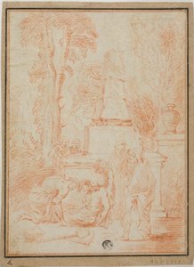 Tobit Enterrar os mortos ou Funeral de Fócio de Jean-Antoine Watteau