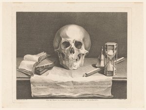 Natureza morta com símbolos vanitas de Jean Aubert