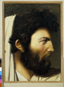 Retrato de um homem de perfil. Pintura anónima. Musee Granet, Aix en provence