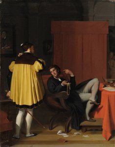 Aretino e o enviado de Carlos V de Jean Auguste Dominique Ingres