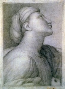 Perfil do rosto de Jean Auguste Dominique Ingres