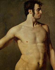 Torso masculino, c.1800 (óleo sobre tela) de Jean Auguste Dominique Ingres