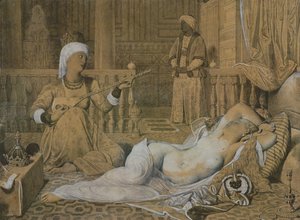 Odalisca com um escravo, 1858 de Jean Auguste Dominique Ingres