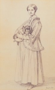 Retrato de Mademoiselle Marie Reiset, mais tarde Vicomtesse Adolphe-Louis-Edgar de Segur-Lamoignon, 1850 de Jean Auguste Dominique Ingres