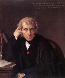 Retrato do compositor Luigi Cherubini 1760-1842, 1841 de Jean Auguste Dominique Ingres
