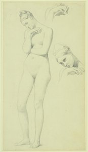 Estudos para a figura de Stratonice, c.1834-40 (lápis sobre papel) de Jean Auguste Dominique Ingres