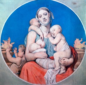 Estudo para o vitral na Chapelle Saint Ferdinand, 1833 de Jean Auguste Dominique Ingres