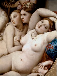 O banho turco, detalhe (óleo sobre madeira de Jean Auguste Dominique Ingres