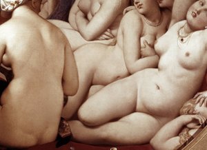 O banho turco, detalhe (1862 , óleo sobre madeira) de Jean Auguste Dominique Ingres