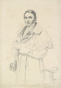 Retrato de três quartos de Jean-François-Antoine Forest (grafite em papel branco) de Jean Auguste Dominique Ingres