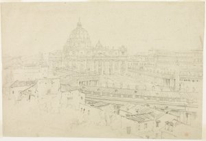 Vista da Basílica de São Pedro em Roma de Jean Auguste Dominique Ingres