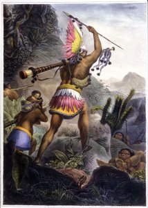 Um índio Coroado a dar o sinal para a reforma,1839 (cor litho)