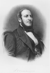 Retrato do barão Georges Eugene Haussmann (1809-91), 1865 (gravura do bw)